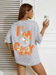 "I'm Okay" Cute Bunny Graphic Tee, Soft Oversized Streetwear T-Shirt