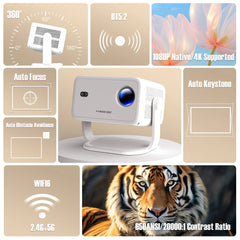 Smart Projector L018 – Native 1080P with 4K Support by Snagg A Projector