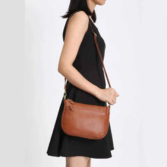 100% Genuine Leather Small Flap Crossbody Bag – Simple Women's Shoulder Purse & Messenger Wallet