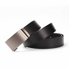 Men’s Genuine Cow Leather Belt — Automatic Buckle Business Strap