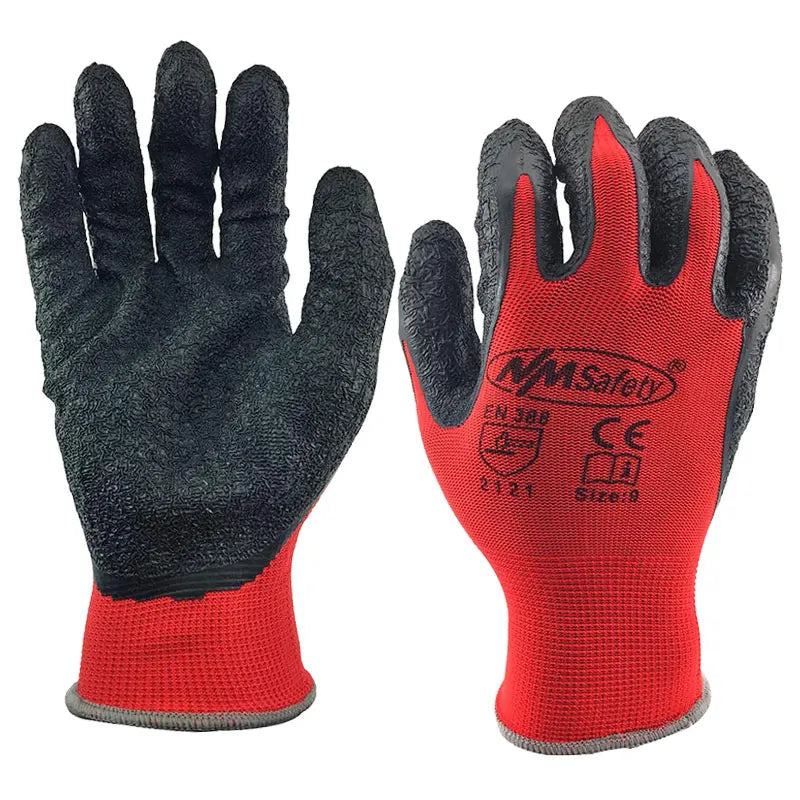12 Pieces/ 6 Pairs Safety Work Protective Gloves Construction Builders Grip Knit Polyester Cotton Guantes For Gardening by Snagg A Gloves