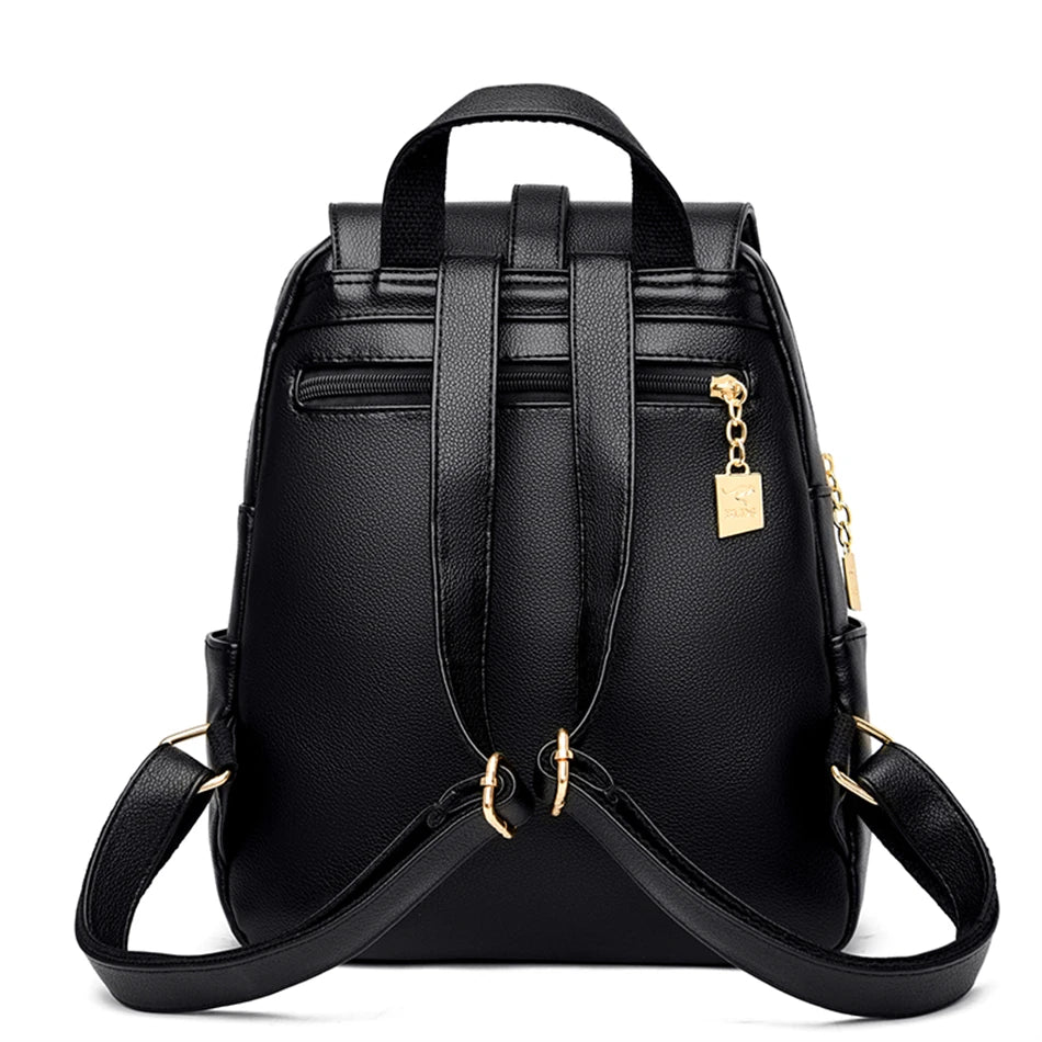 PU Leather Women's School & Travel Backpack