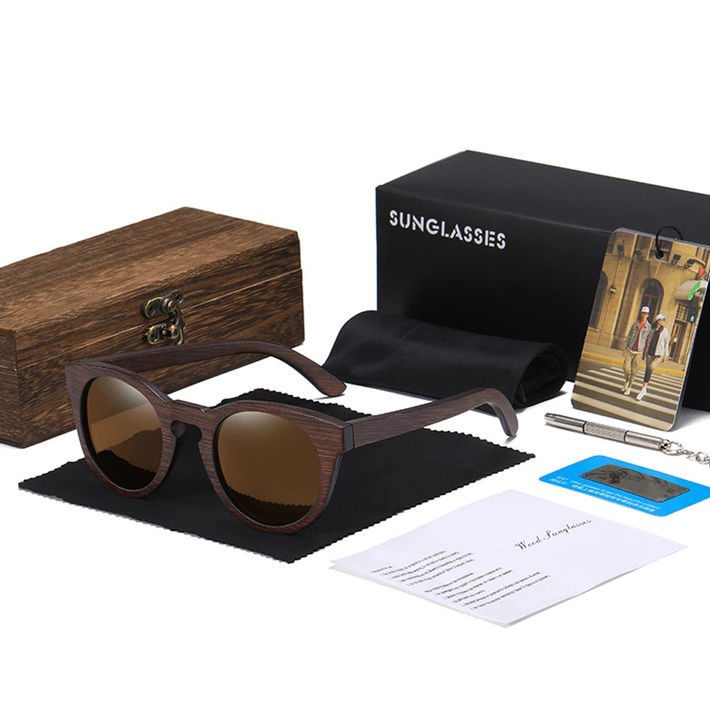 Oval Bamboo Polarized Sunglasses by Snagg It Sunglasses