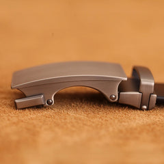 Men’s Genuine Cow Leather Belt — Automatic Buckle Business Strap