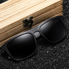 Black Wooden Polarized Sunglasses