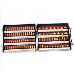 100-Piece 1/4" Shank Tungsten Carbide Router Bit Set – Woodworking Milling Cutter