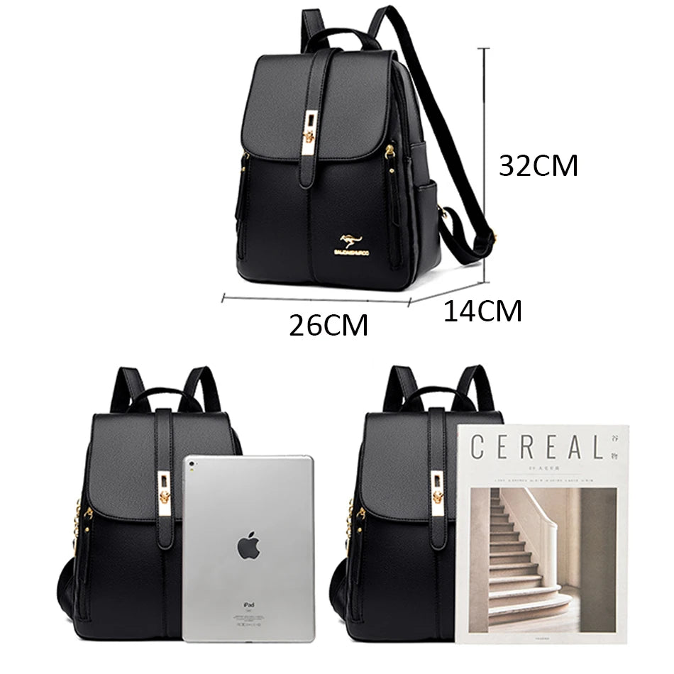 PU Leather Women's School & Travel Backpack