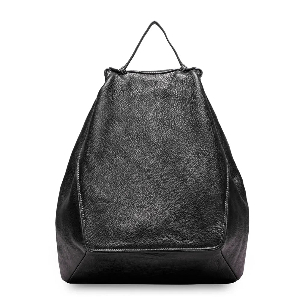Genuine Leather Classic Backpack Purse – Roomy A4 & iPad-Fit Knapsack Satchel Rucksack for Women (0.82kg)