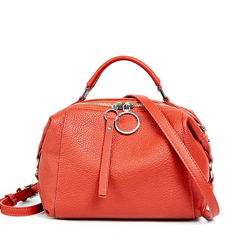 Genuine Cowhide Leather Pillow Bag – Women's Designer Crossbody & Top Handle Shoulder Satchel Shopper