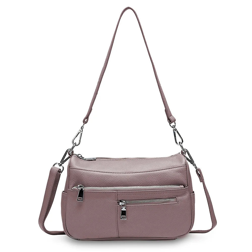 100% Genuine Leather Ruched Hobo Handbag – Noble Temperament Fashion Crossbody & Shoulder Purse for Women