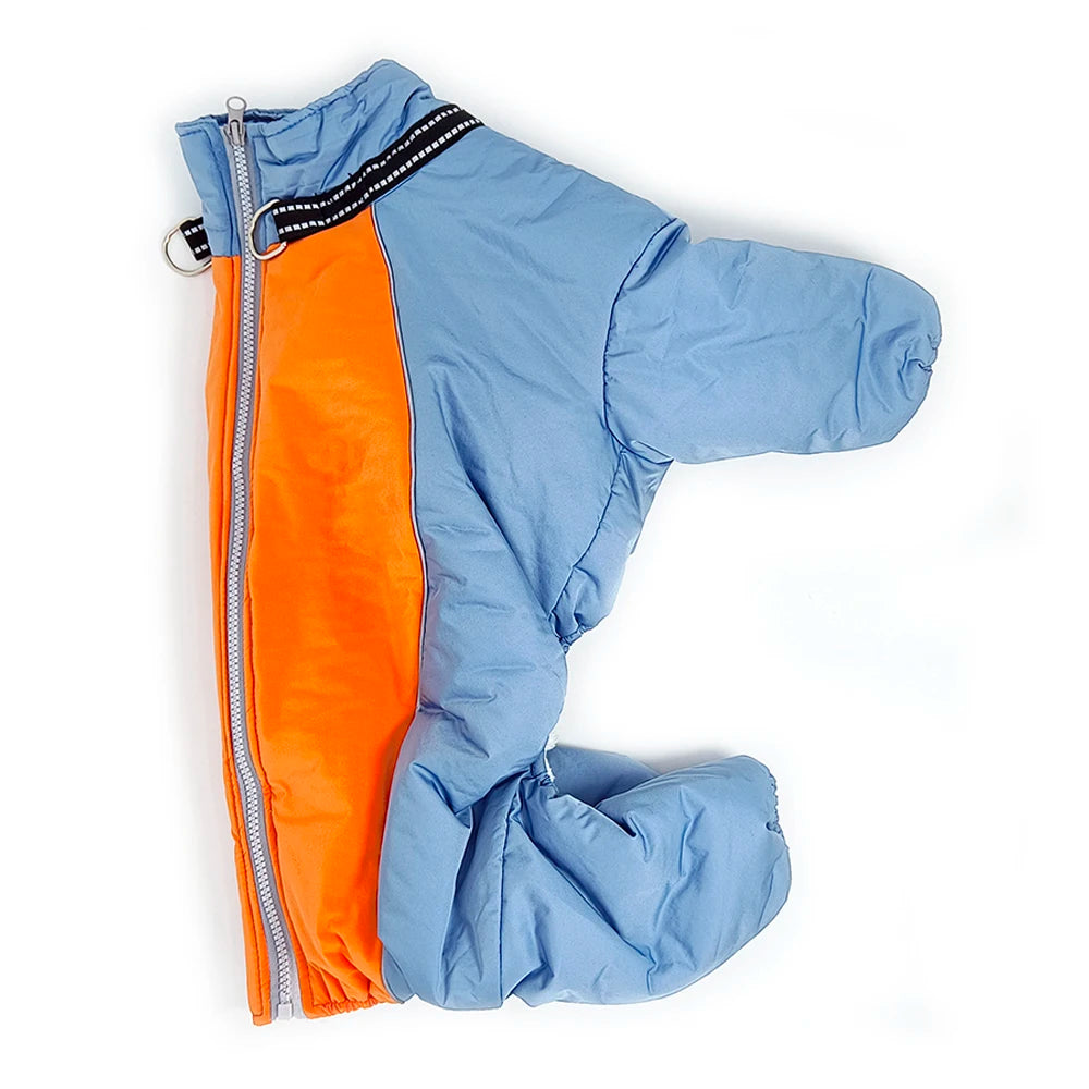 Fleece-Lined Waterproof Dog Overalls for Large Dogs – Reflective Winter Coat for Bulldogs & Labradors