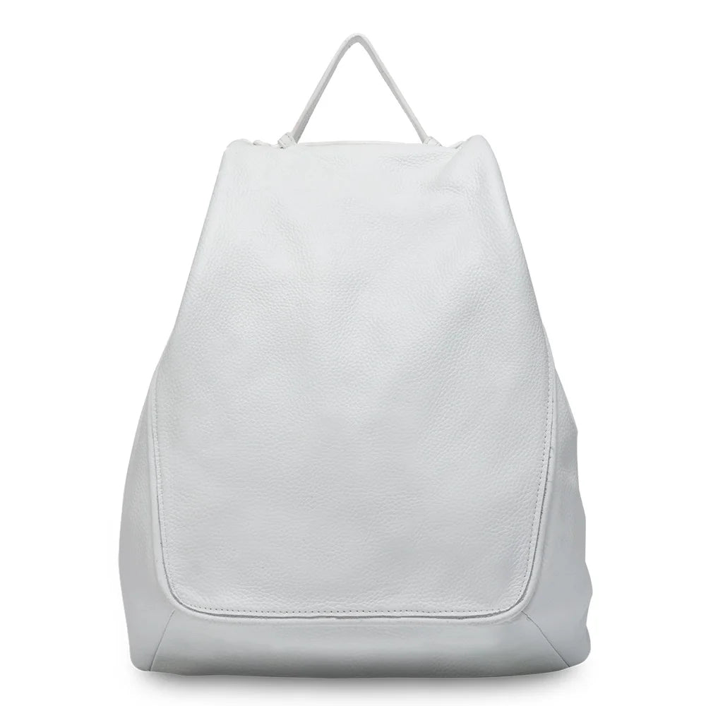Genuine Leather Classic Backpack Purse – Roomy A4 & iPad-Fit Knapsack Satchel Rucksack for Women (0.82kg)