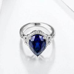 Blue Sapphire Pear Cut Ring - SnaggIt