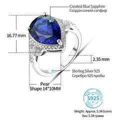 Blue Sapphire Pear Cut Ring