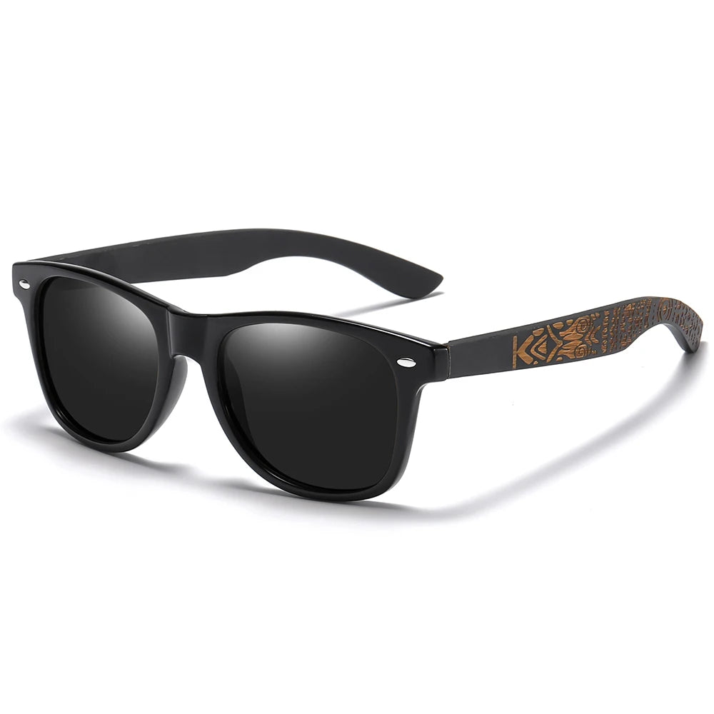 Wooden Bamboo Polarized Oval  Sunglasses