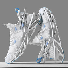 White Air Mesh Sneakers – Casual Trainers with Anti-Odor Comfort by Snagg A Shoes