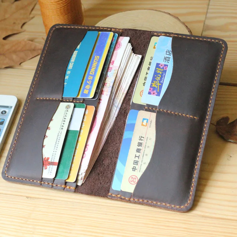 Handmade Vintage Leather Long Wallet