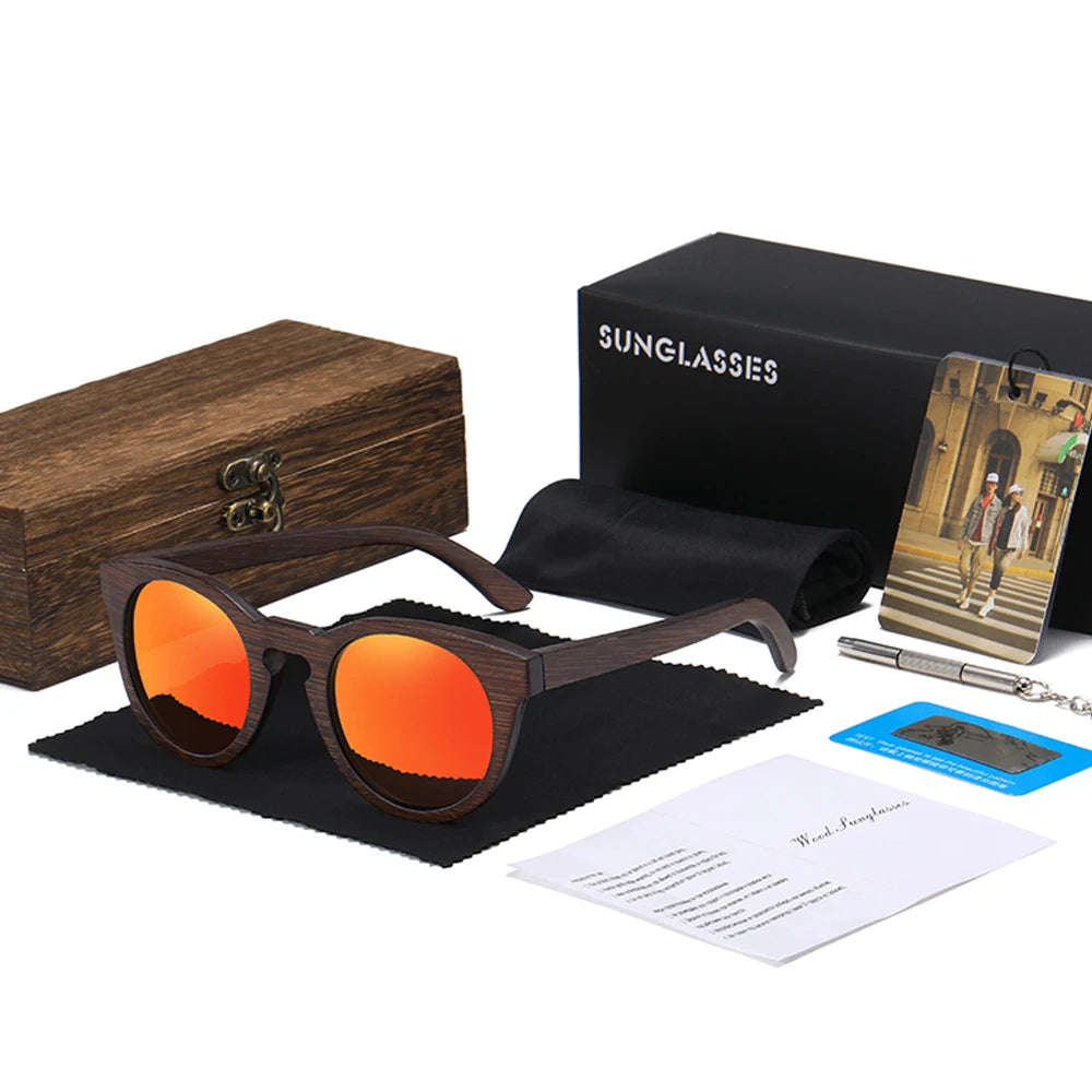 Oval Bamboo Polarized Sunglasses by Snagg It Sunglasses