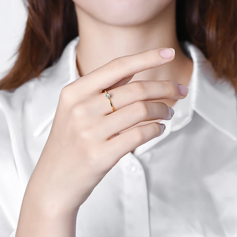 14K–18K Yellow Gold Moissanite Ring