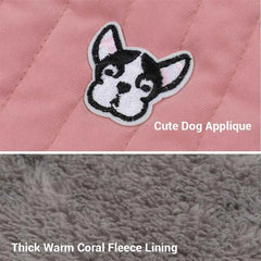 Quilted Dog Jacket with Removable Hood – Thick Fleece Winter Coat with Reflective Strips & Adjustable Belly