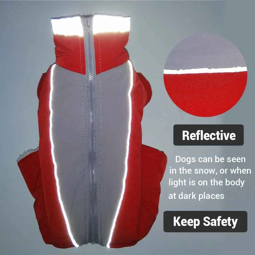Reflective Dog Winter Jumpsuit – Waterproof Down-Fill Overalls for Small Dogs