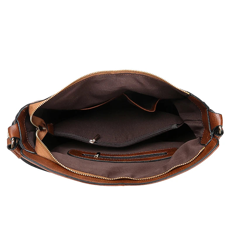 Faux Leather Large Vintage Hobo Tote – European Designer Crossbody & Shoulder Bag for Women
