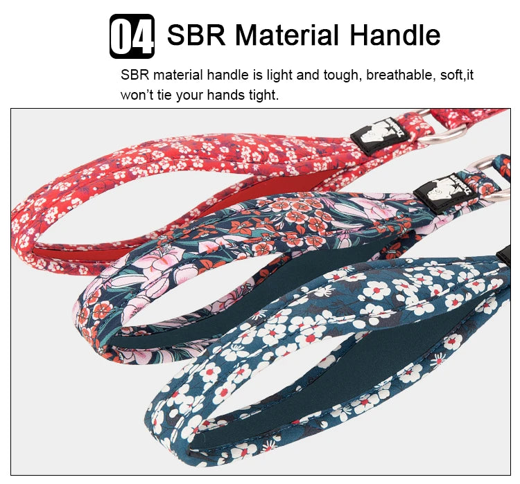 Floral Pet Leash with Neoprene Padded Handle by Snagg A Leash