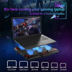 17″ Gaming Laptop Cooling Pad Six Fan Design with LED Display by Snagg A Cooling Pad