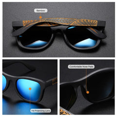 Handmade Black Bamboo Wooden Frame Sunglasses by Snagg It Sunglasses
