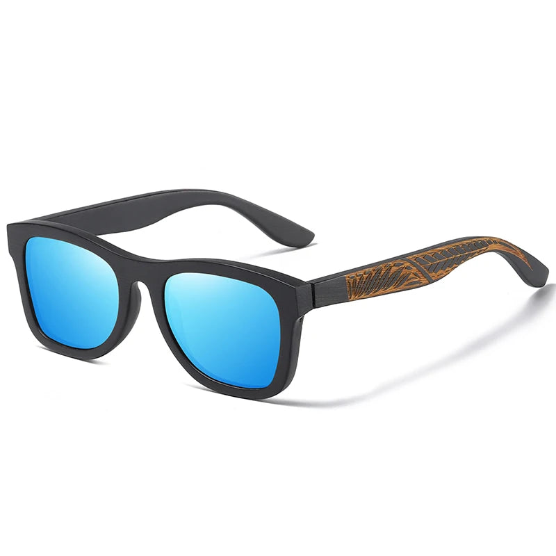 Handmade Black Bamboo Wooden Frame Sunglasses by Snagg It Sunglasses
