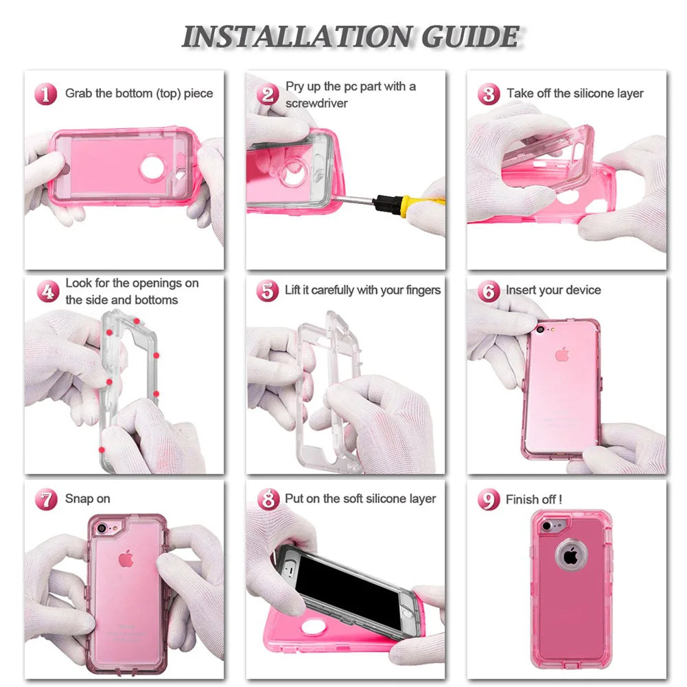 Clear Transparent Shockproof Armor Case - For iPhone 16 Series - Phone Cases & Covers