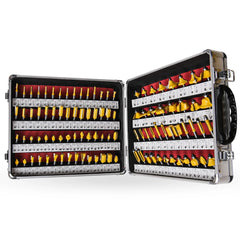 100-Piece 1/4" Shank Tungsten Carbide Router Bit Set – Woodworking Milling Cutter