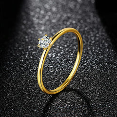 14K–18K Yellow Gold Moissanite Ring
