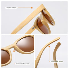 Natural Bamboo Sunglasses by Snagg It Sunglasses