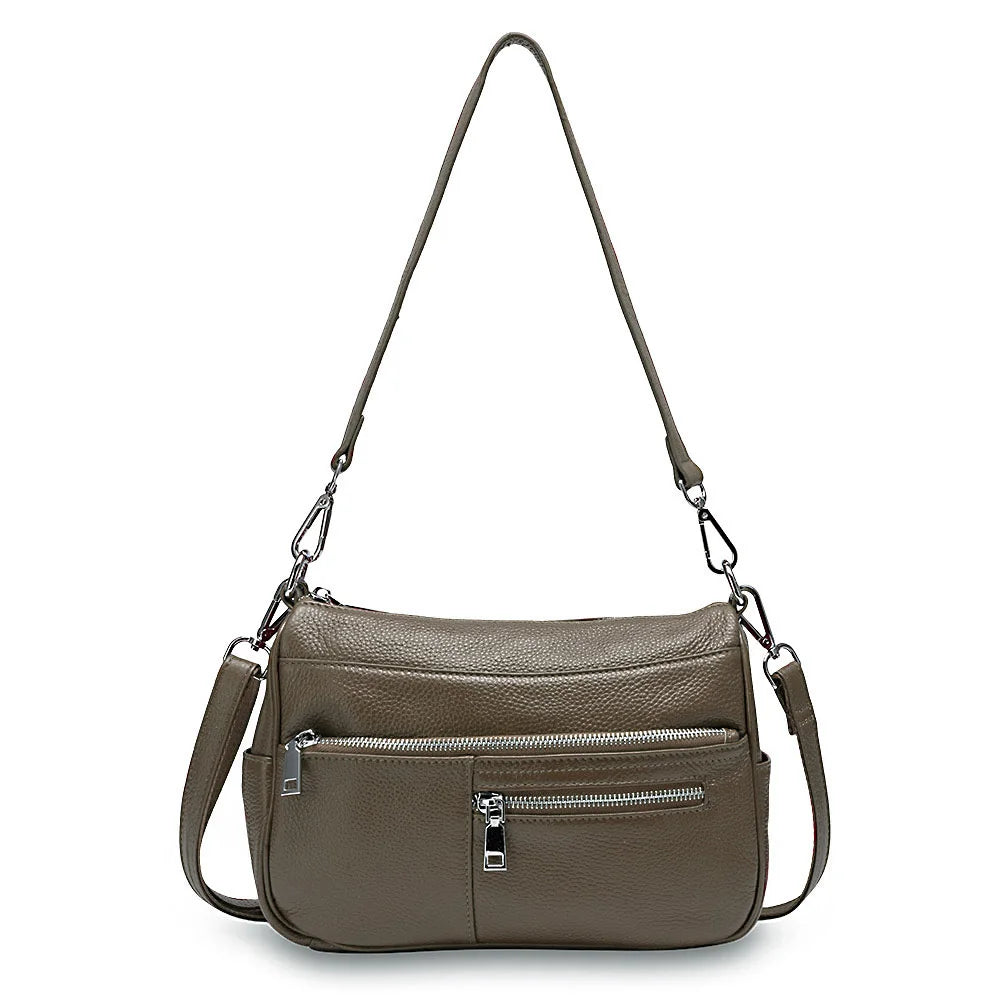 100% Genuine Leather Ruched Hobo Handbag – Noble Temperament Fashion Crossbody & Shoulder Purse for Women