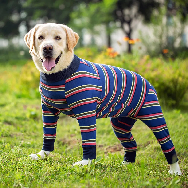 Dog Pyjama Jumpsuit for Medium & Large Dogs – Cosy Full-Cover Belly Recovery Suit (Cuttable Panel)