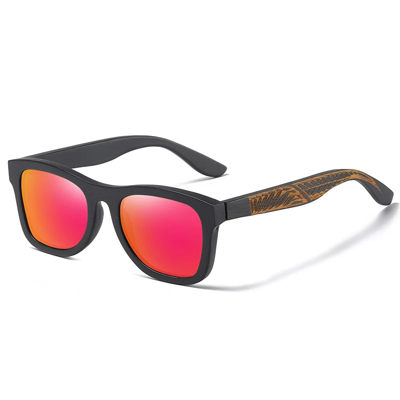 Handmade Black Bamboo Wooden Frame Sunglasses by Snagg It Sunglasses