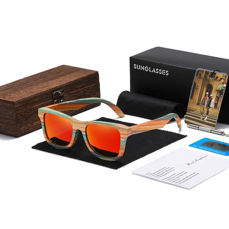 Bamboo Skateboard Wood Polarized Sunglasses - SnaggIt