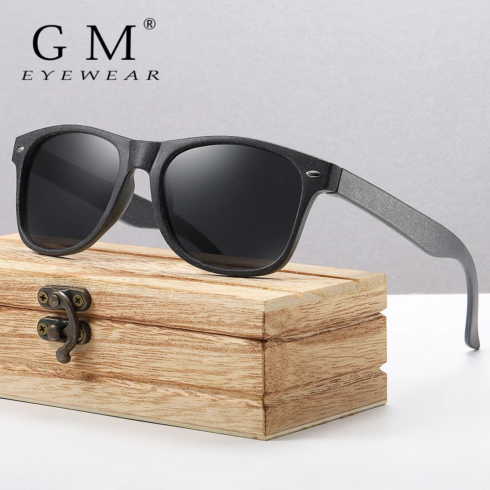Polarized Wooden Straw Sunglasses