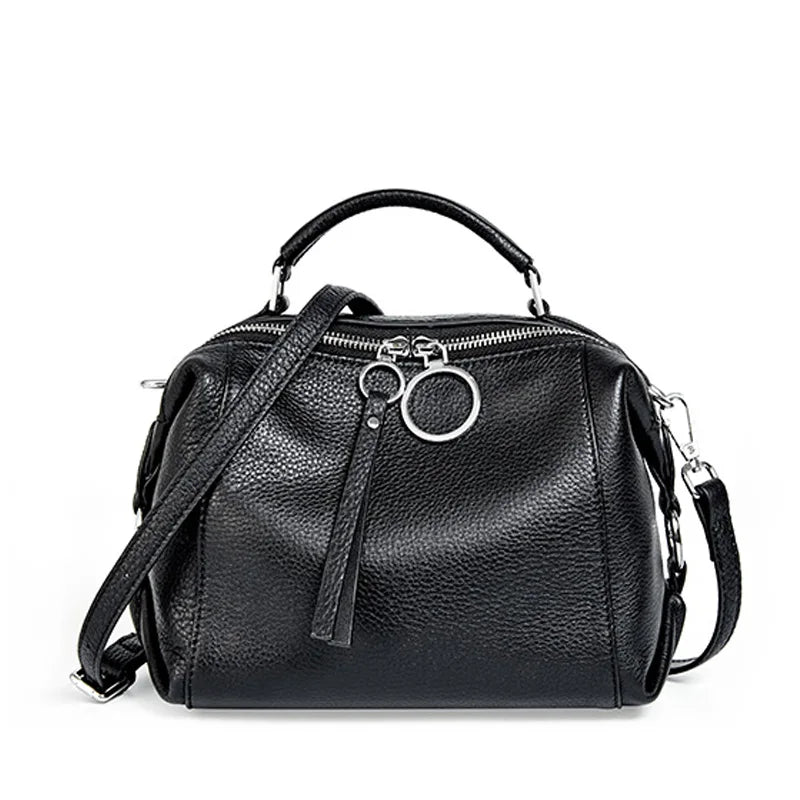 Genuine Cowhide Leather Pillow Bag – Women's Designer Crossbody & Top Handle Shoulder Satchel Shopper