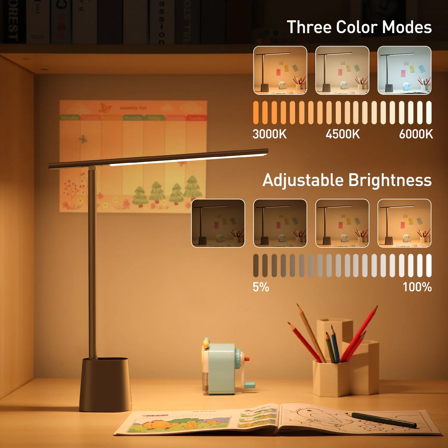 Foldable Dimmable Table Light with Smart Brightness & Eye Protection by Snagg A Table Lamp