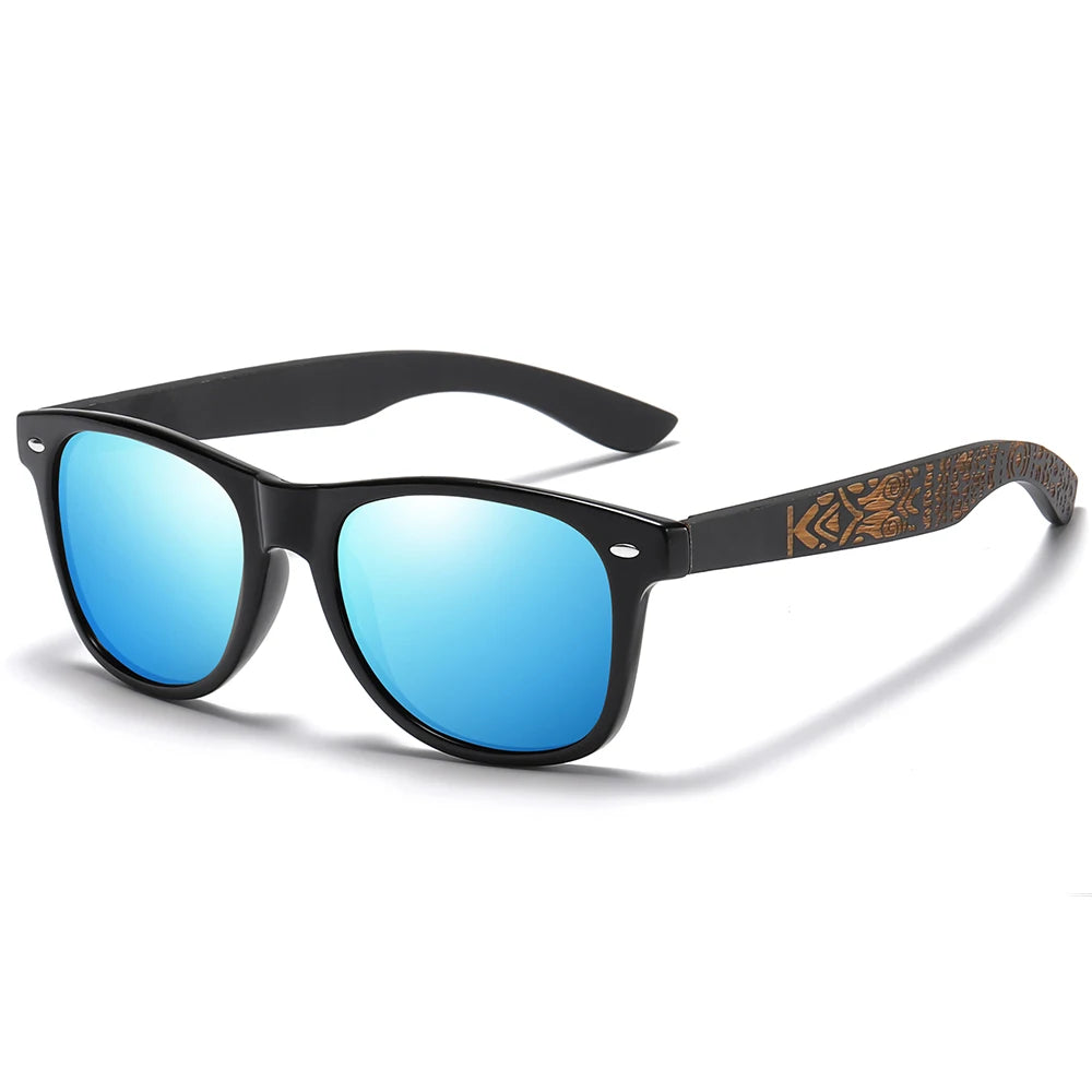 Wooden Bamboo Polarized Oval  Sunglasses