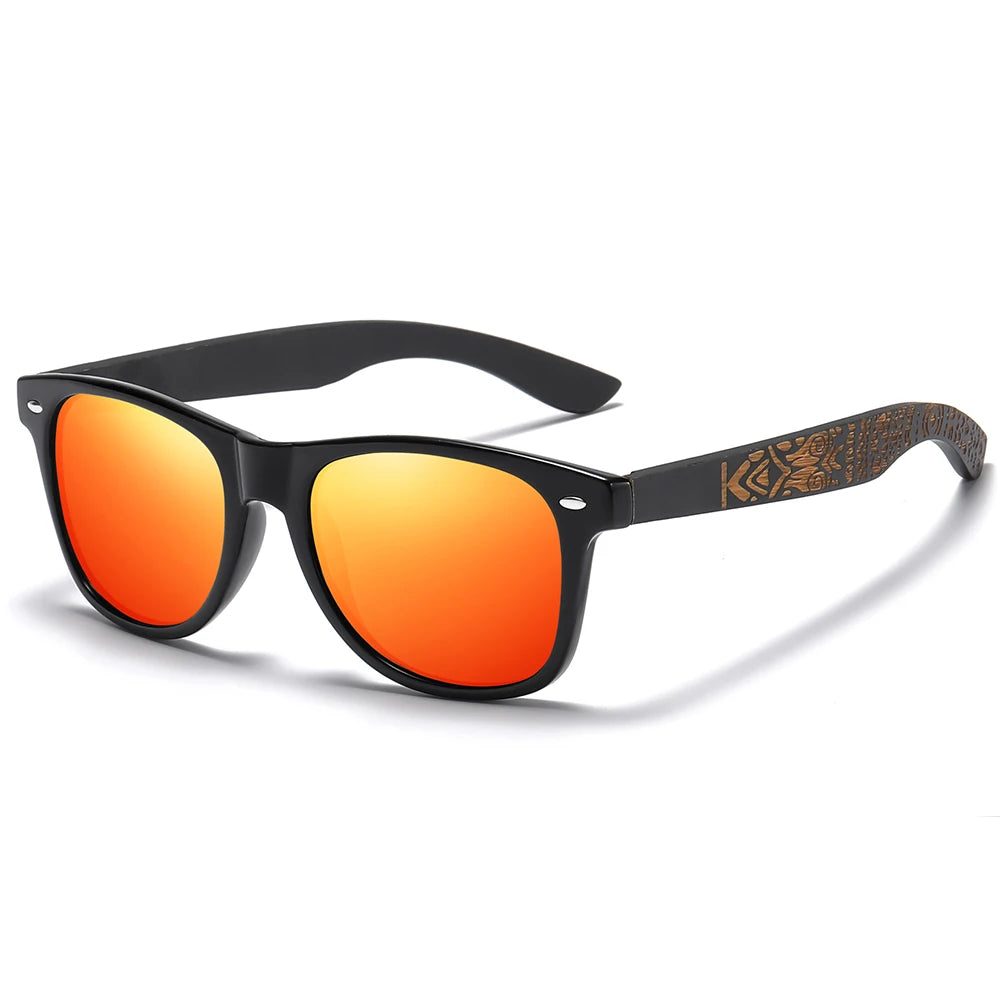 Wooden Bamboo Polarized Oval  Sunglasses