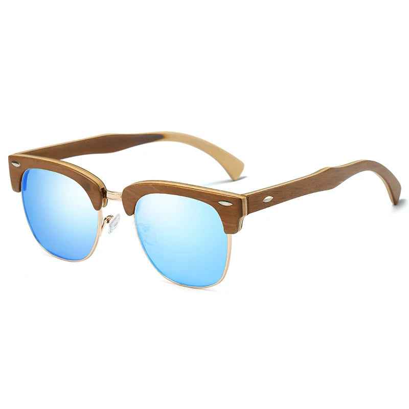 Skateboard Wooden Frame Sunglasses – Polarized Bamboo Pilot Shades