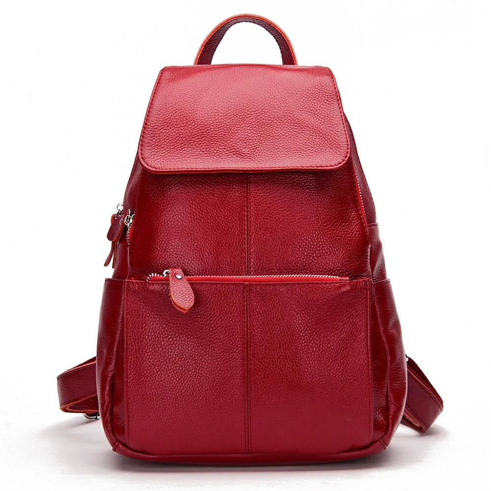 Genuine Leather Anti-Theft Women's Backpack