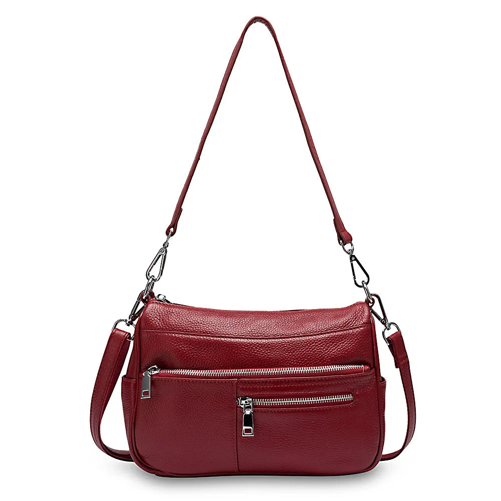 100% Genuine Leather Ruched Hobo Handbag – Noble Temperament Fashion Crossbody & Shoulder Purse for Women