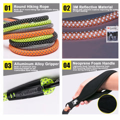Reflective Nylon Dog Leash with Neoprene Handle & Alloy Hardware by Snagg A Leash
