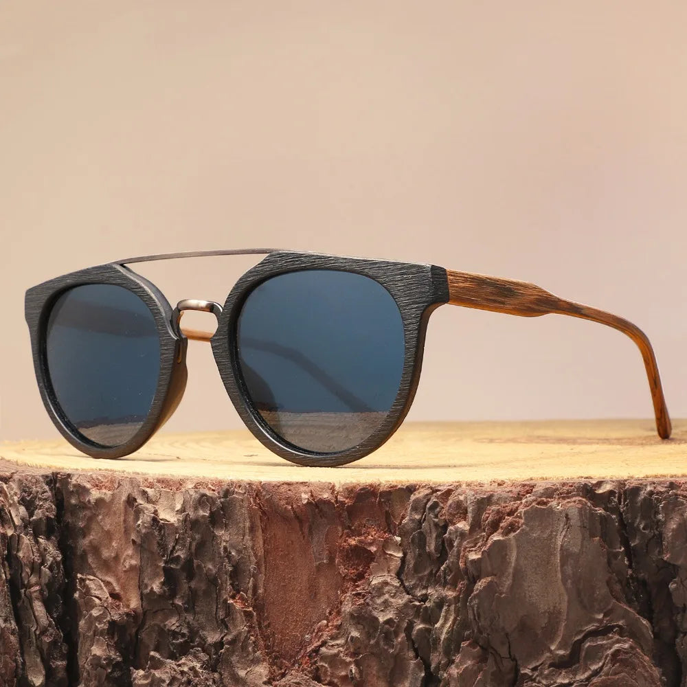 Vintage Acetate & Wood Sunglasses