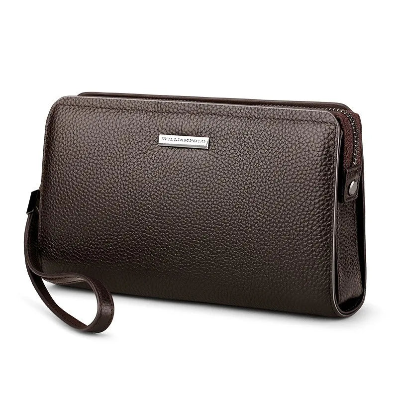 Genuine Leather Lock Clutch Wallet
