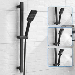 Matte Black Shower Bar Set – Adjustable Rail with 3-Mode Shower Head by Snagg A Shower Head
